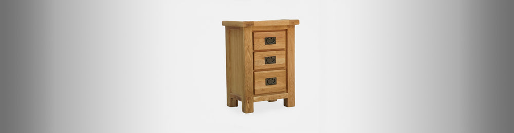 bedside cabinet with 3 drawers