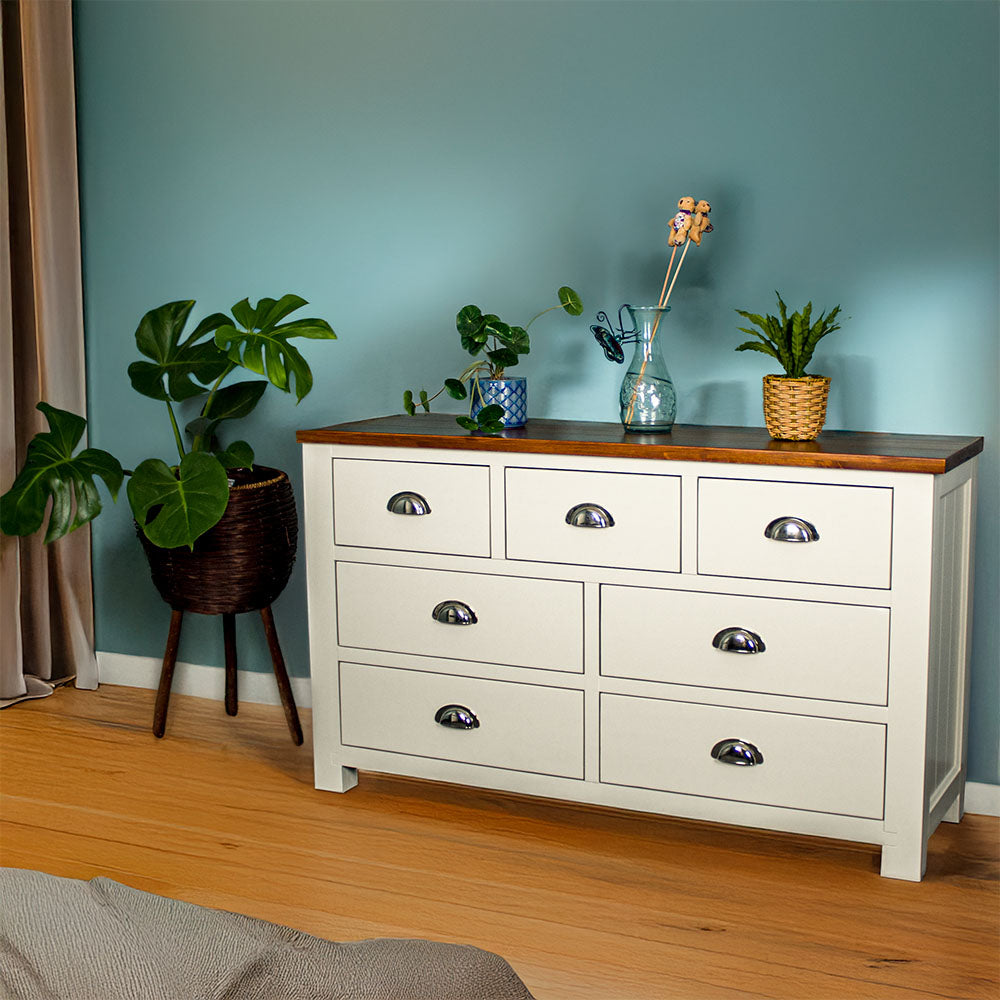 Alton 7 Drawer Pine Lowboy | Mainland Furniture NZ