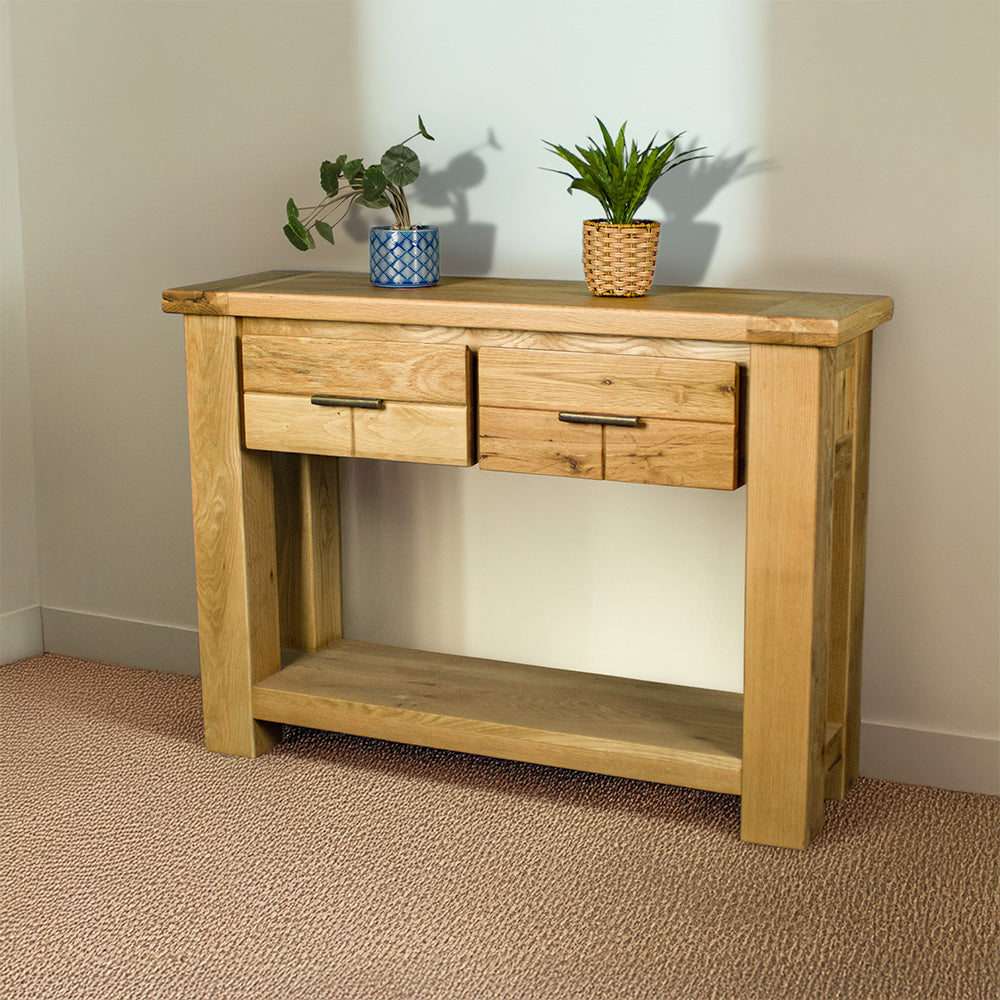 Camden 2 Drawer Oak Hall Table
