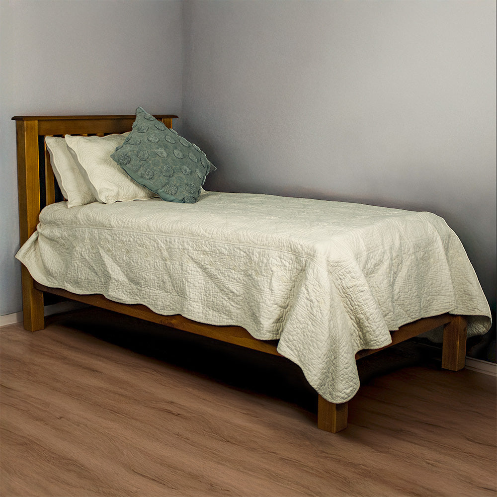 Trent King Single Size NZ Pine Slat Bed Frame