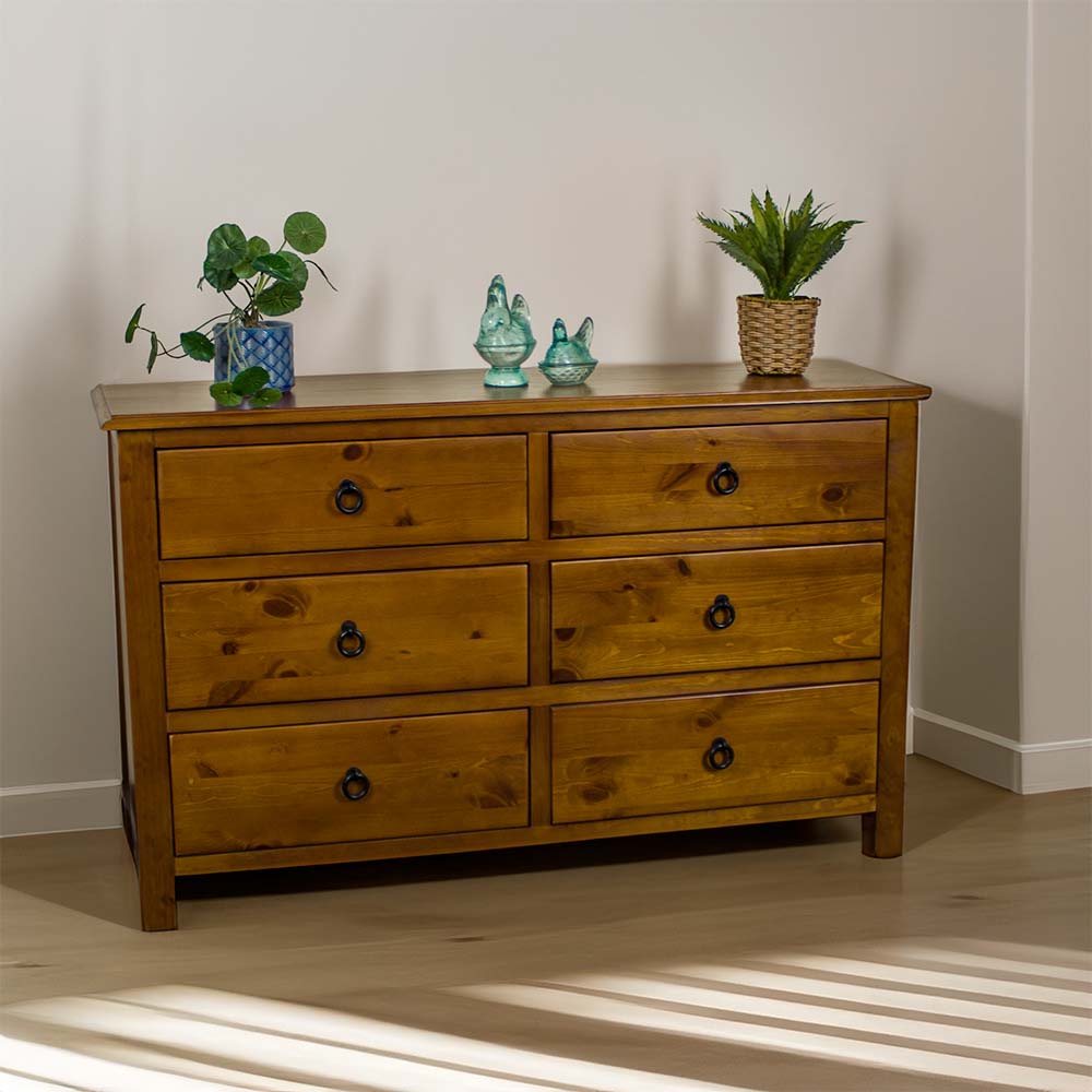 Trent 6 Drawer NZ Pine Lowboy