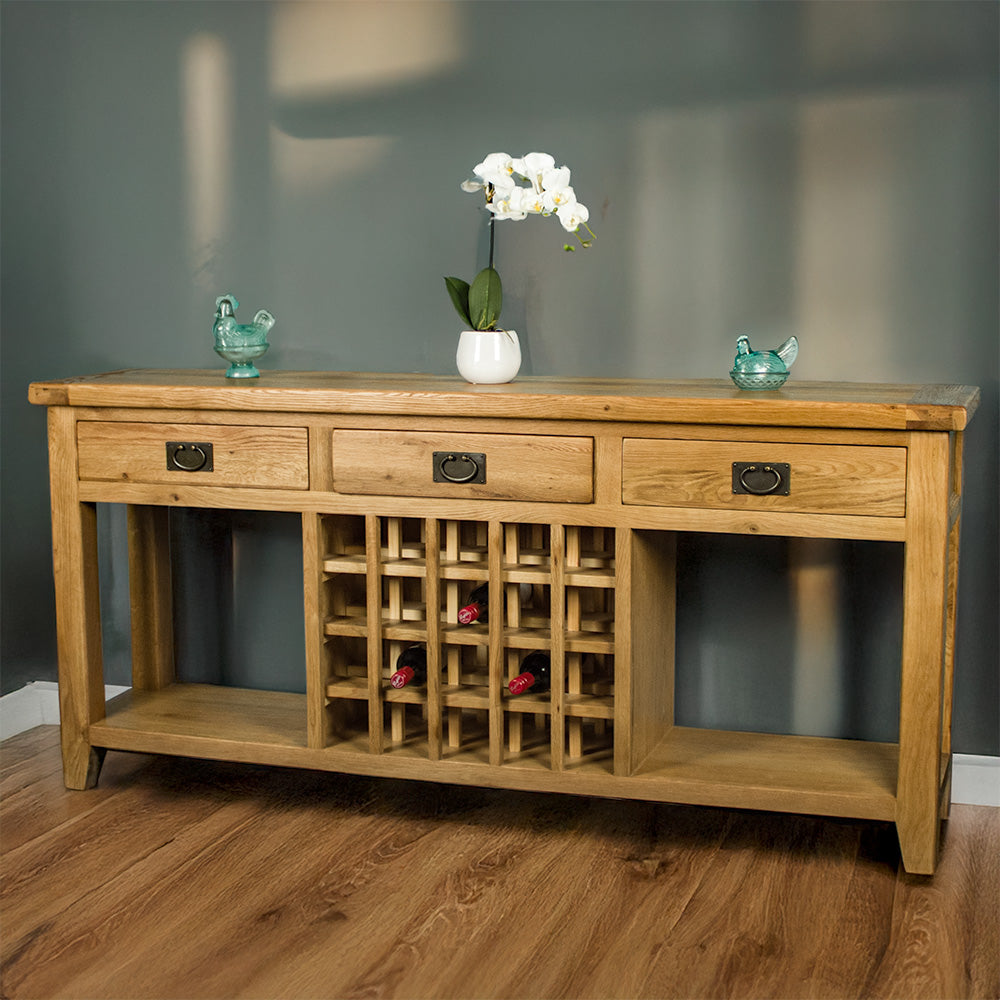 Vienna Oak Hall Table w/ Wine Rack
