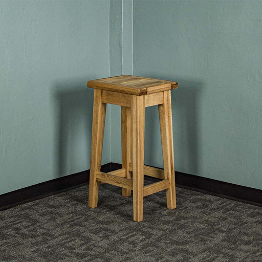 An overall view of the Vienna Oak Bar Stool.