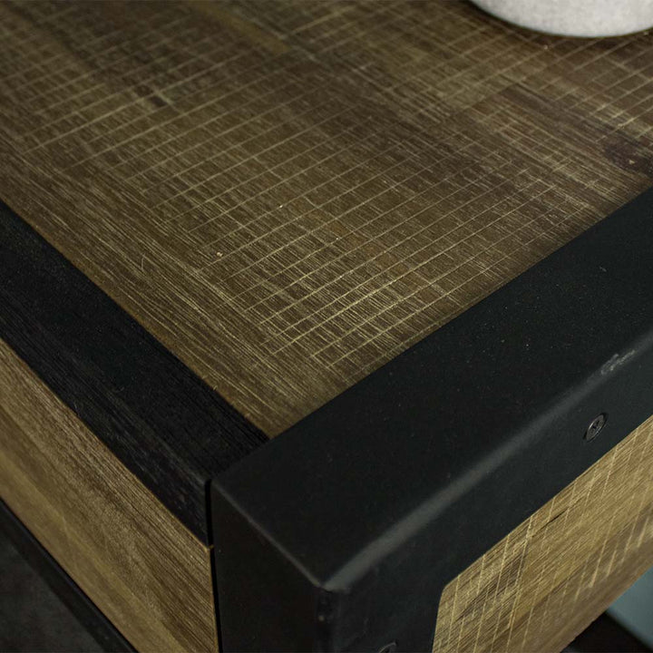A close up of the top of the Victor Dressing Table / Desk, showing the wood grain and colour.