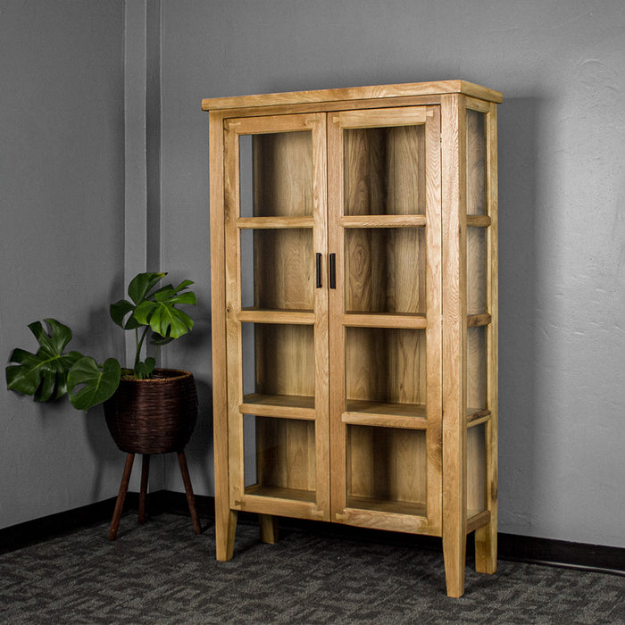 Oscar Glass Door Oak Display Cabinet