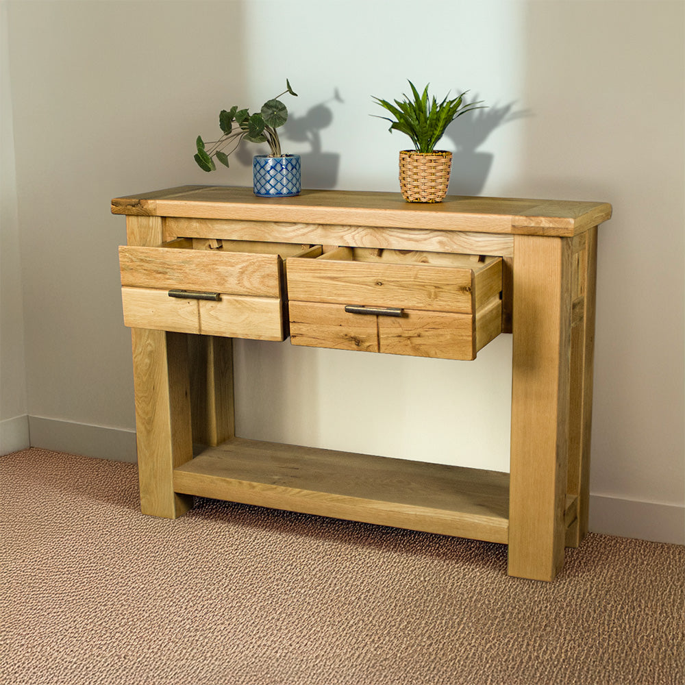 Camden 2 Drawer Oak Hall Table