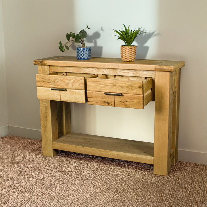 Camden 2 Drawer Oak Hall Table