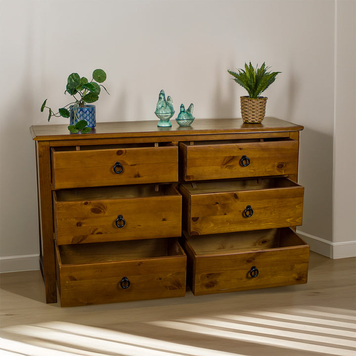 Trent 6 Drawer NZ Pine Lowboy