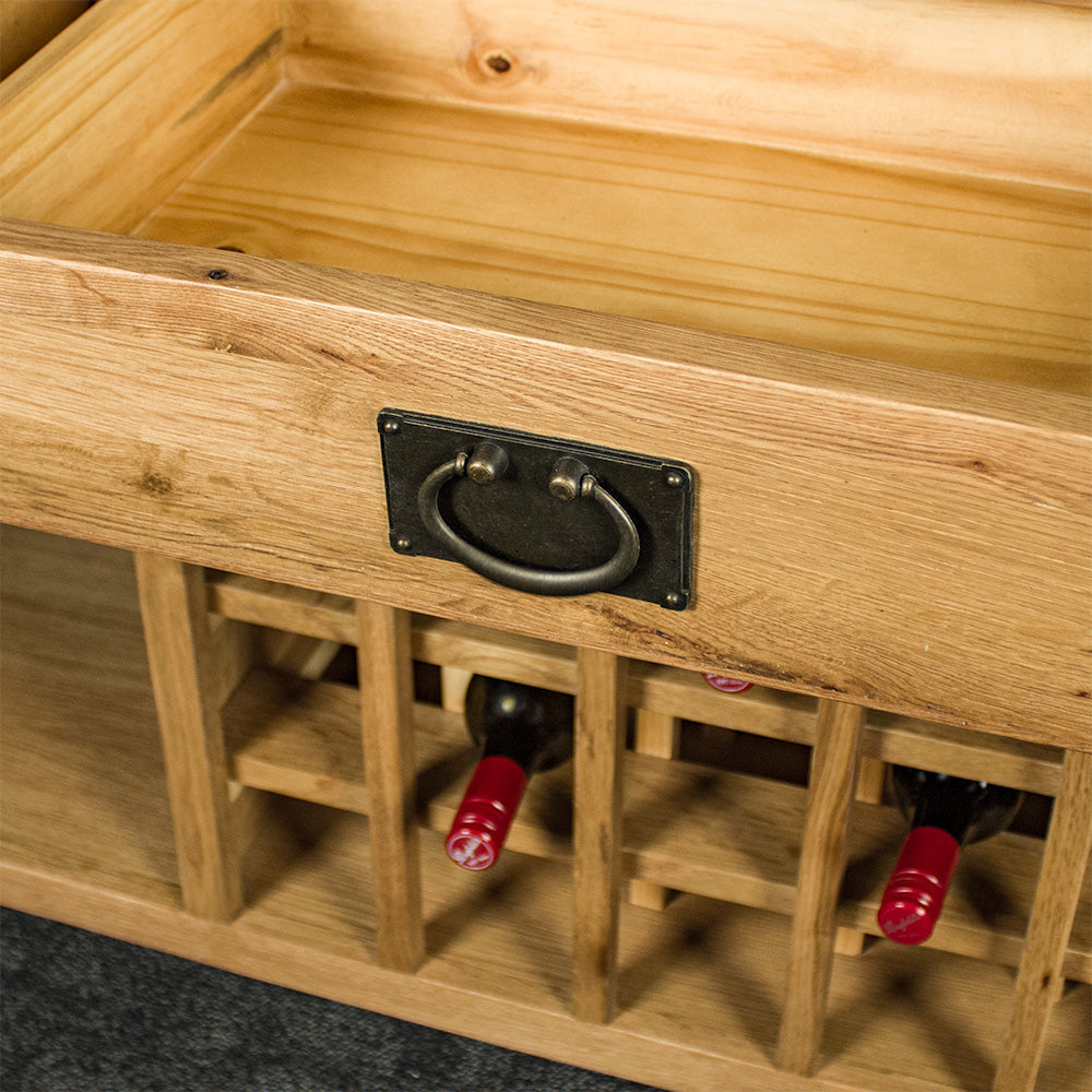 Vienna Oak Hall Table w/ Wine Rack