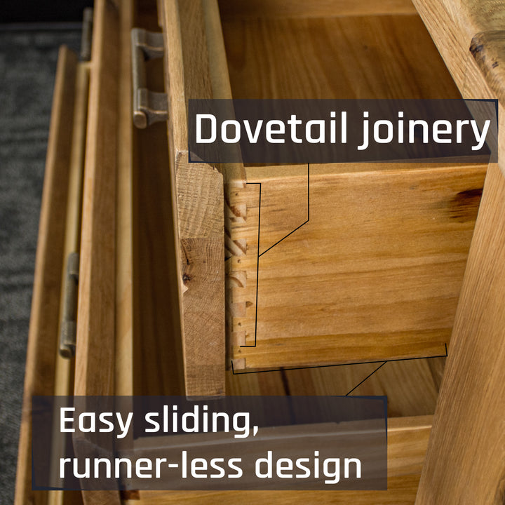 Camden 4 Drawer White Oak Lowboy
