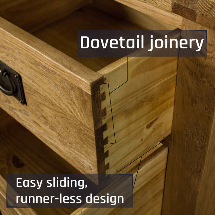 Yes 9 Drawer Oak Lowboy