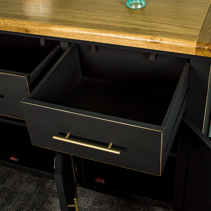 Overall view of the drawer of the Cascais Large Black Buffet