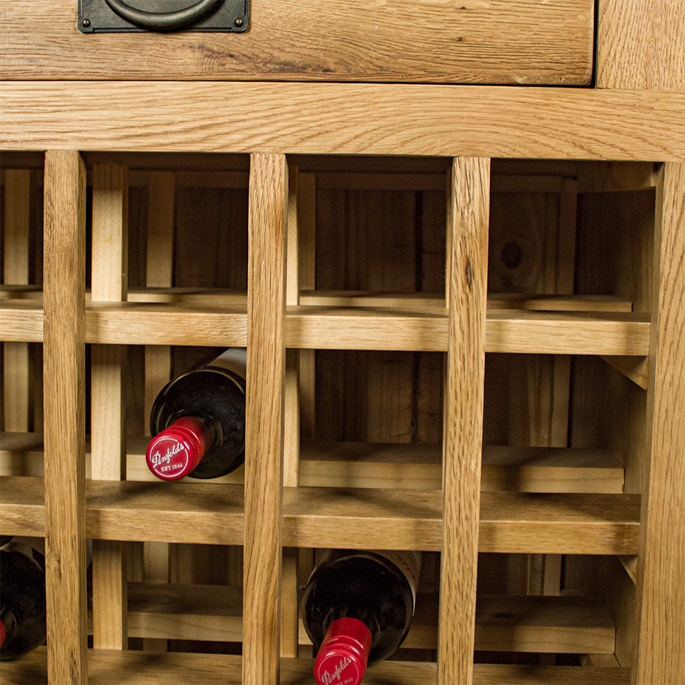 Vienna Oak Hall Table w/ Wine Rack
