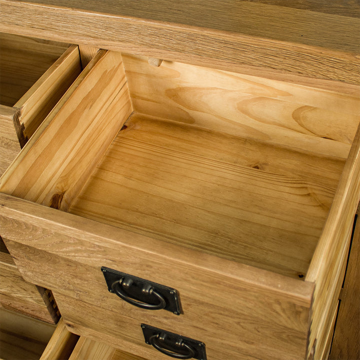 Yes 9 Drawer Oak Lowboy