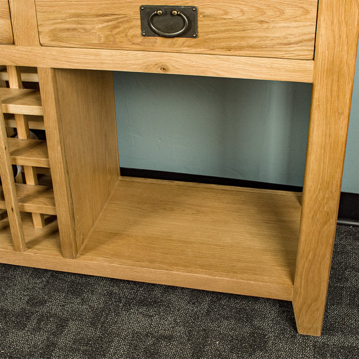 Vienna Oak Hall Table w/ Wine Rack