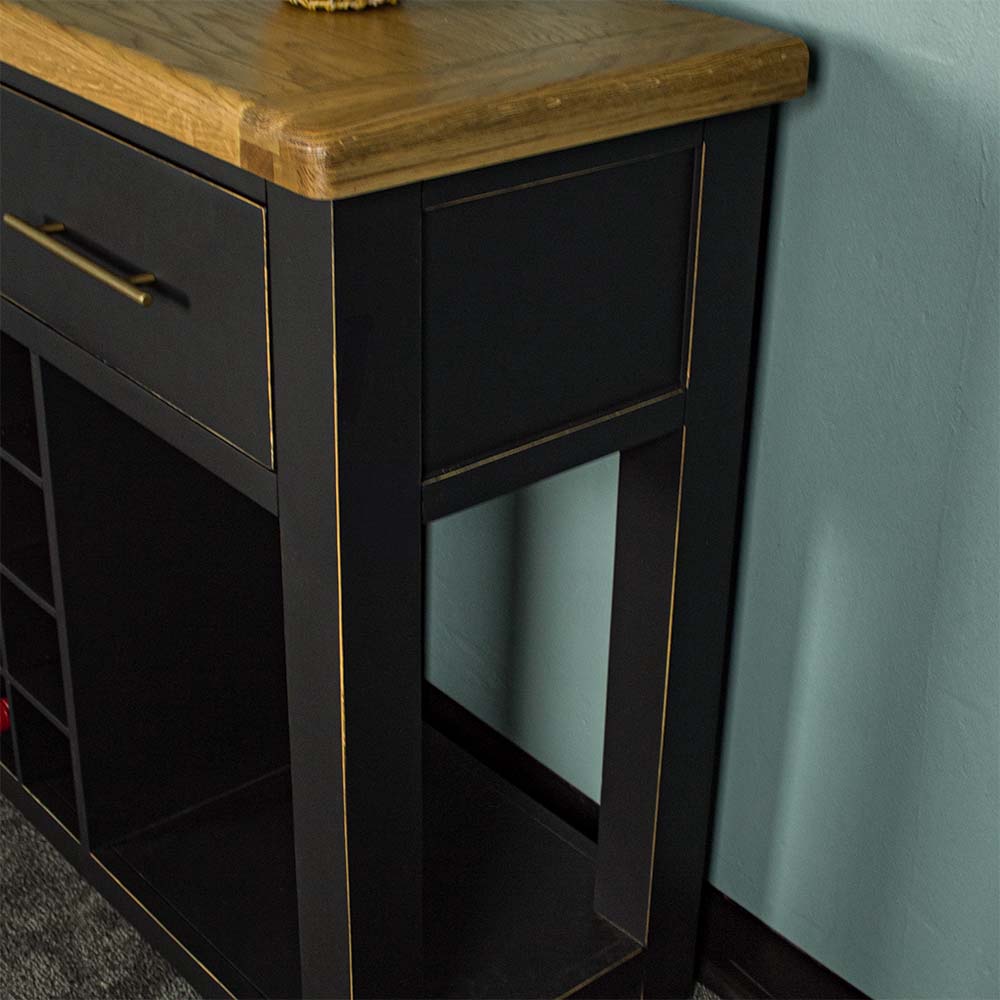 The side of the Cascais Large Buffet with Wine Rack