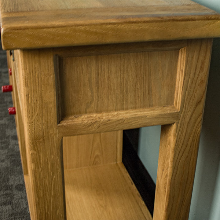 Vienna Oak Hall Table w/ Wine Rack