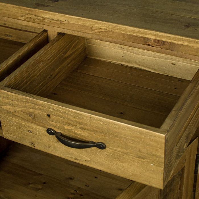 Overall view of the drawer of the Ventura Recycled Pine Buffet