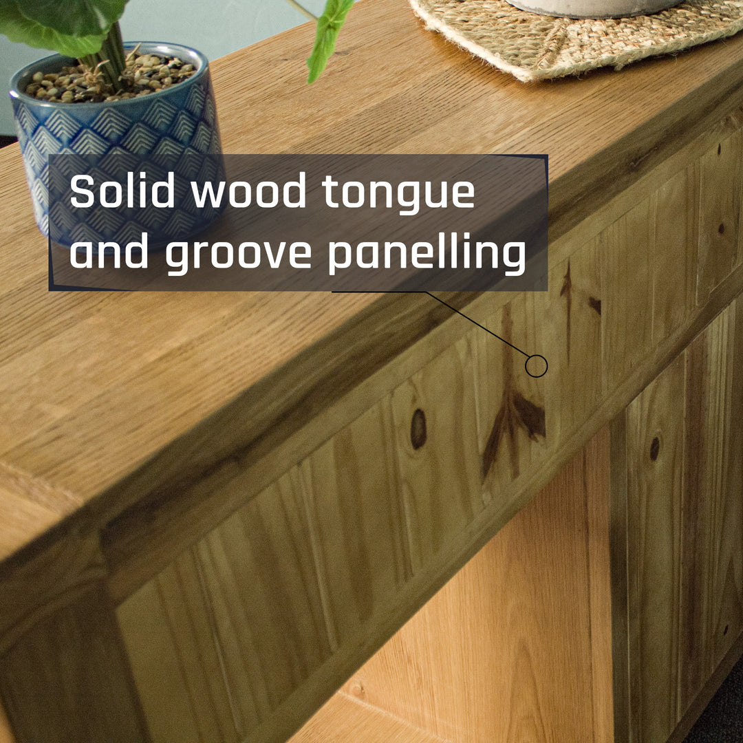 Vienna Oak Hall Table w/ Wine Rack