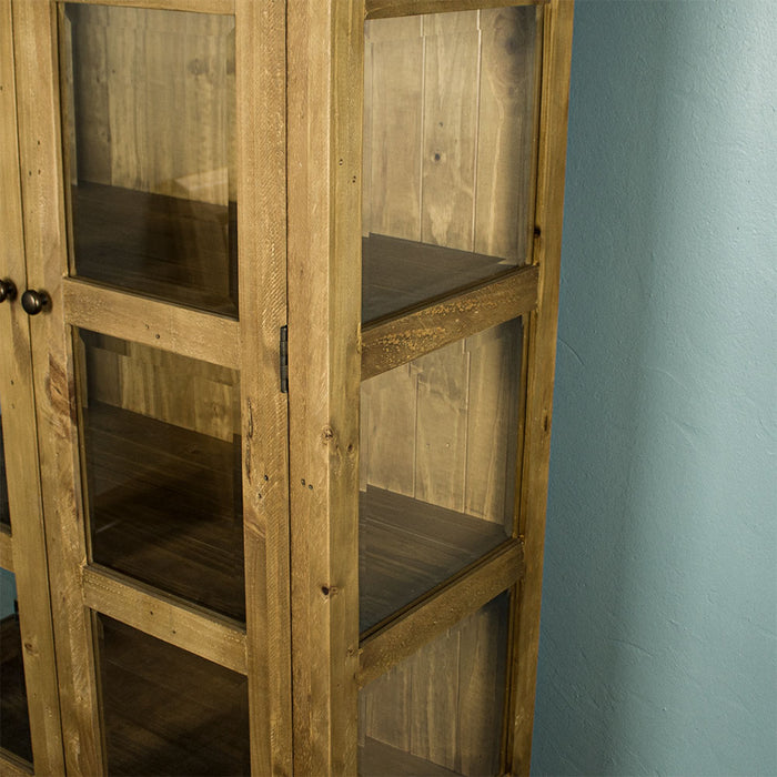 The side of the Ventura Recycled Pine Display Cabinet