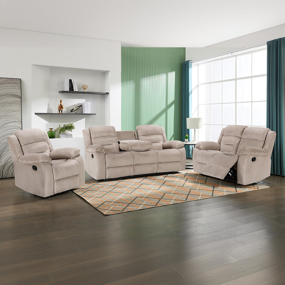 Costanza 3-Piece Lounge Suite (Tan) Mainland Furniture NZ