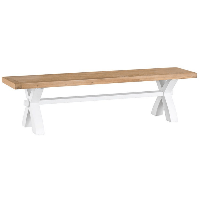 TT-SBEN-W-1 Titus Oak Bench Seat with Cross Legs 1.8m Default