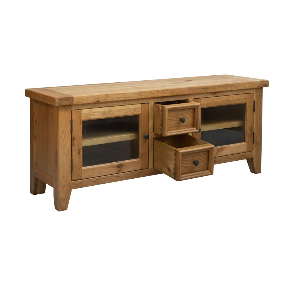 VV-MTV025 Vancouver Value 2 Drawer 2 Door Oak Entertainment Unit Default