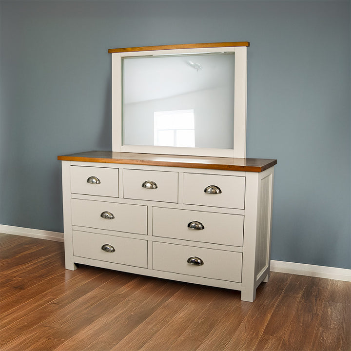 Alton 7 Drawer Pine Dresser & Mirror