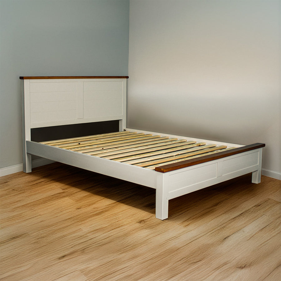 An overall view of the Alton Queen Size Pine Slat Bed Frame