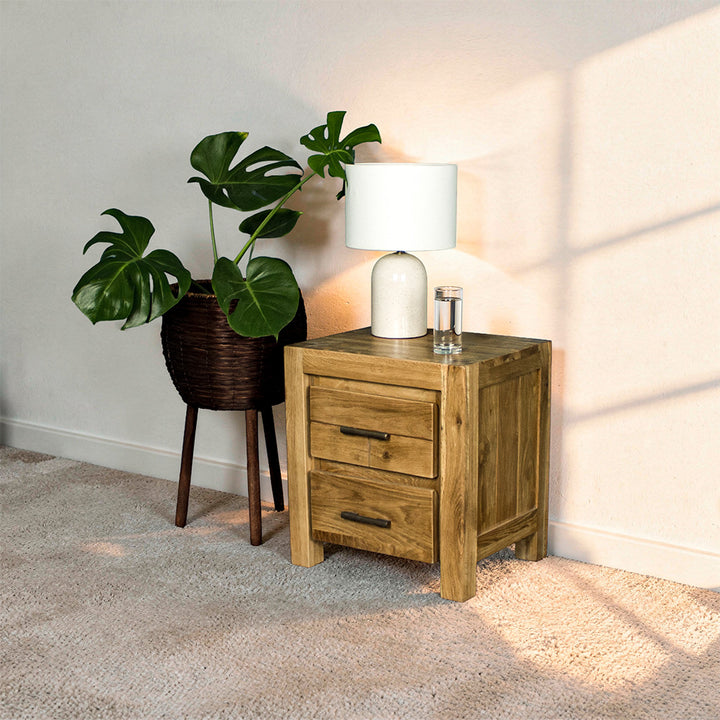 Amalfi 2-Drawer Oak Bedside