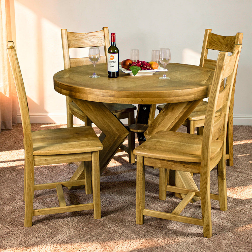 Amstel 4 Seater Oak Dining Suite