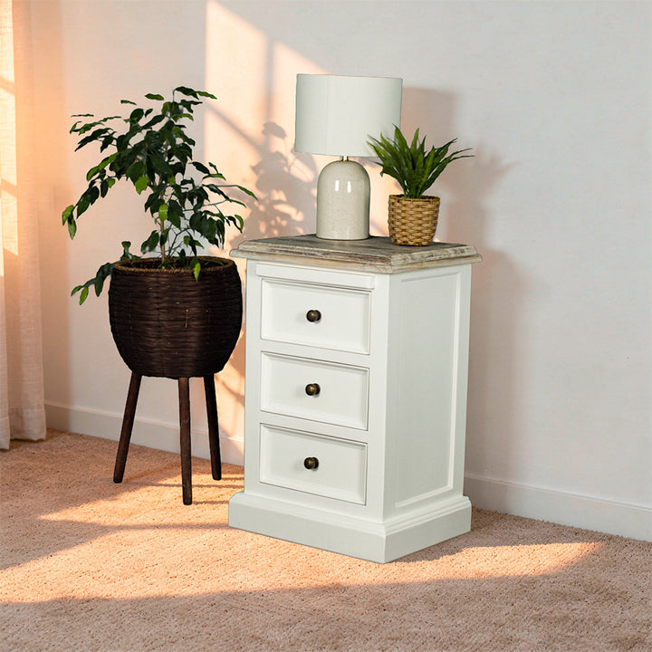 Biarritz 3 Drawer Bedside Cabinet