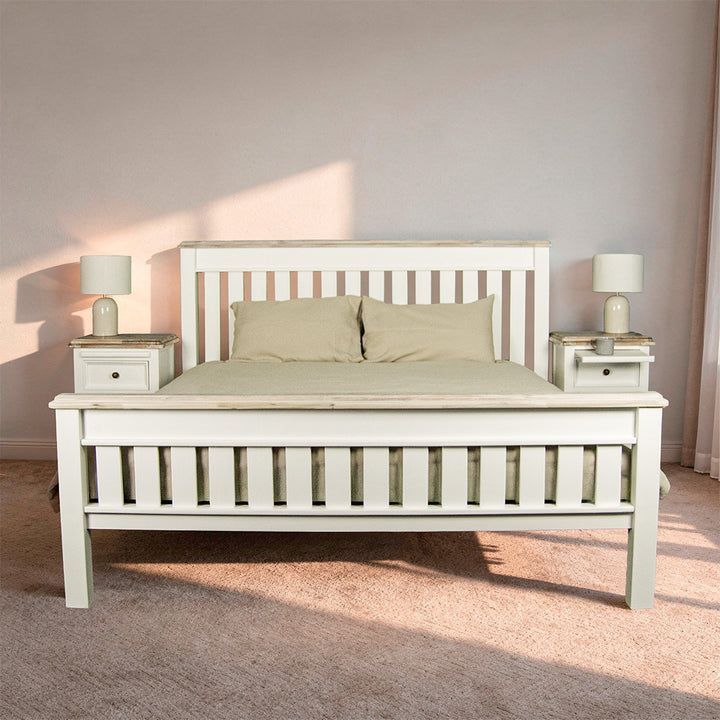 Biarritz Two-Tone Queen Size Slat Bed Frame