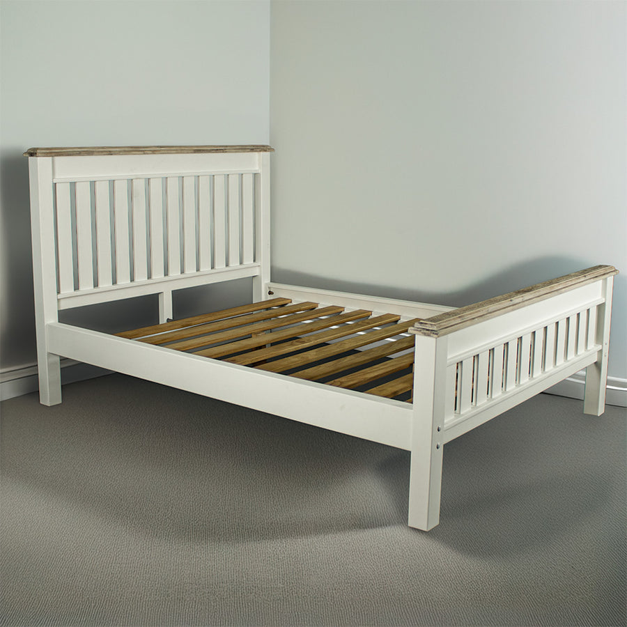 The front of the Biarritz Two-Tone Queen Size Slat Bed Frame.