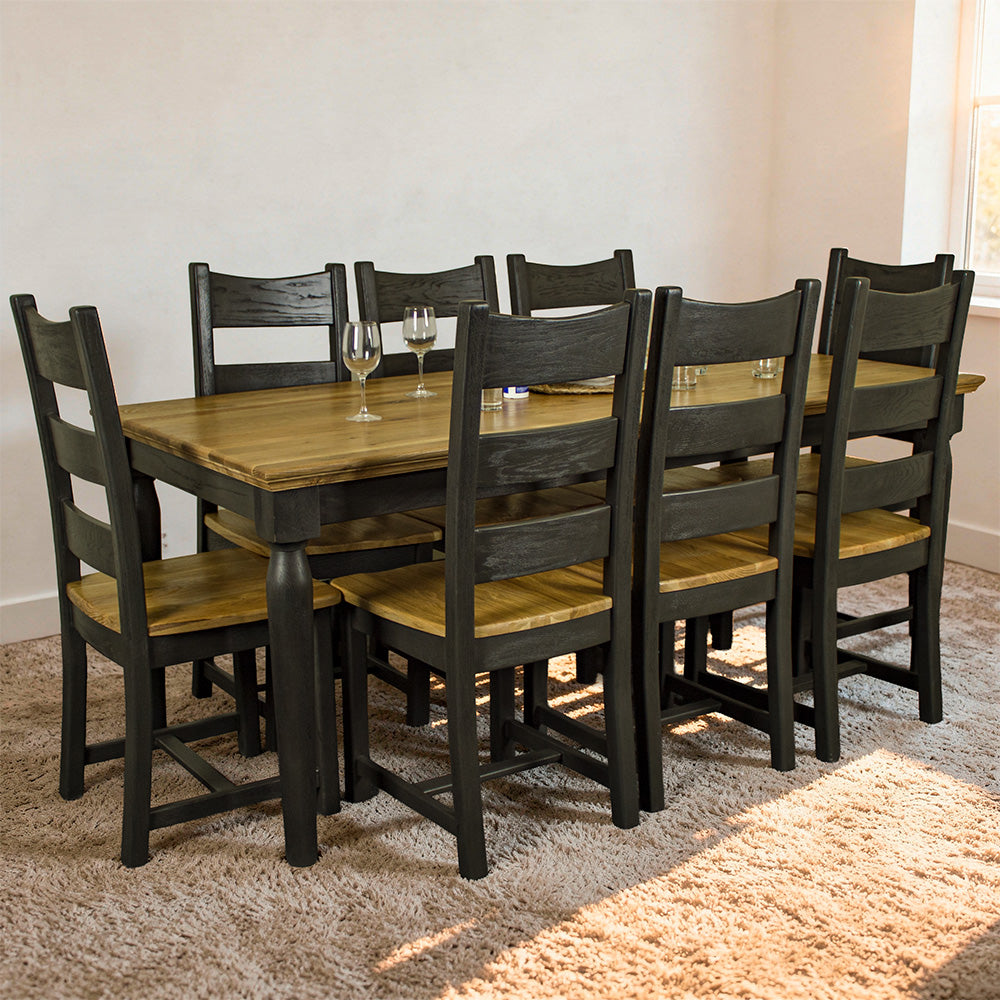 Boston Oak 8 Seater Dining Suite with 2m Table