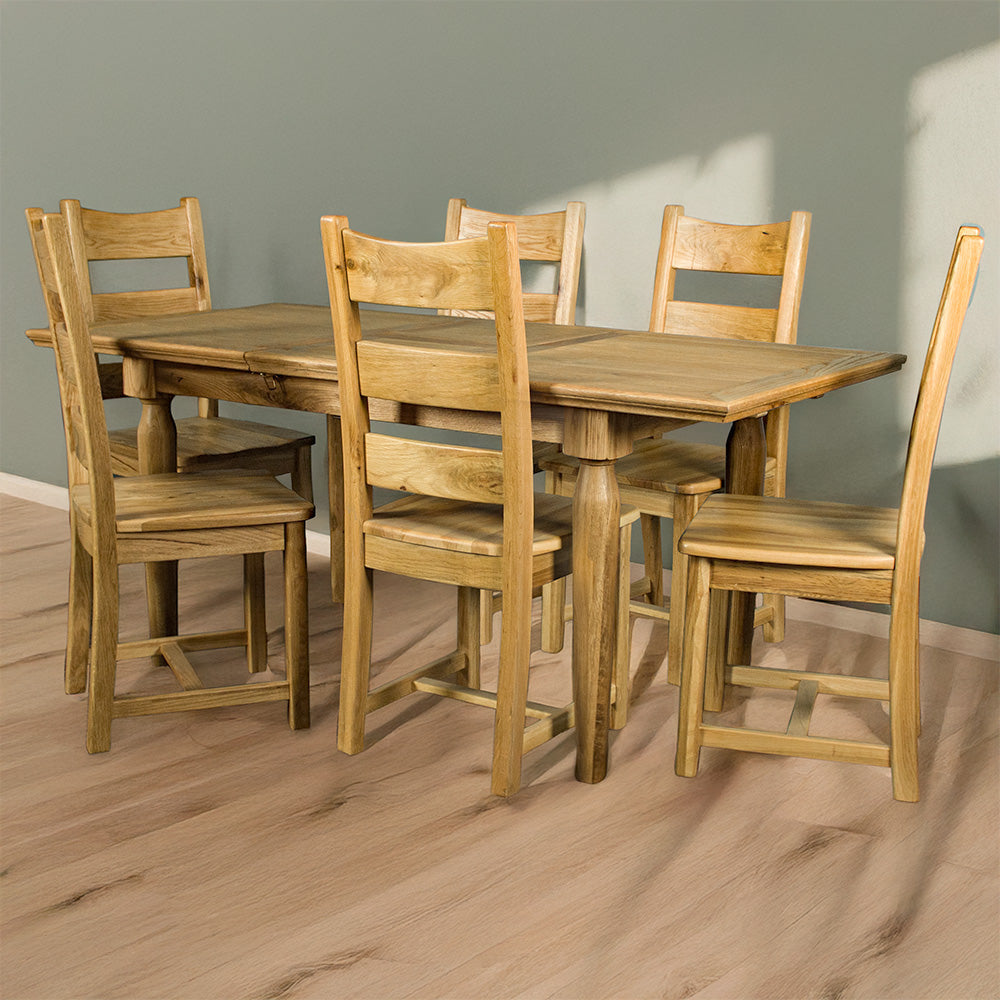 Boston Oak 7 Piece Dining Suite With Extending Table (Natural)