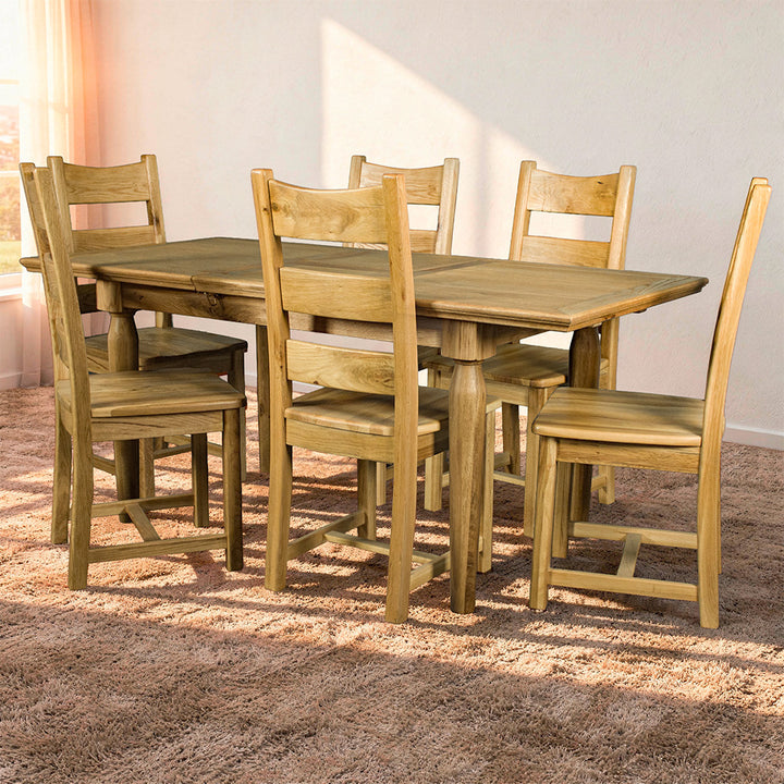 Boston Oak 6 Seater Dining Suite With Extending Table (Natural)