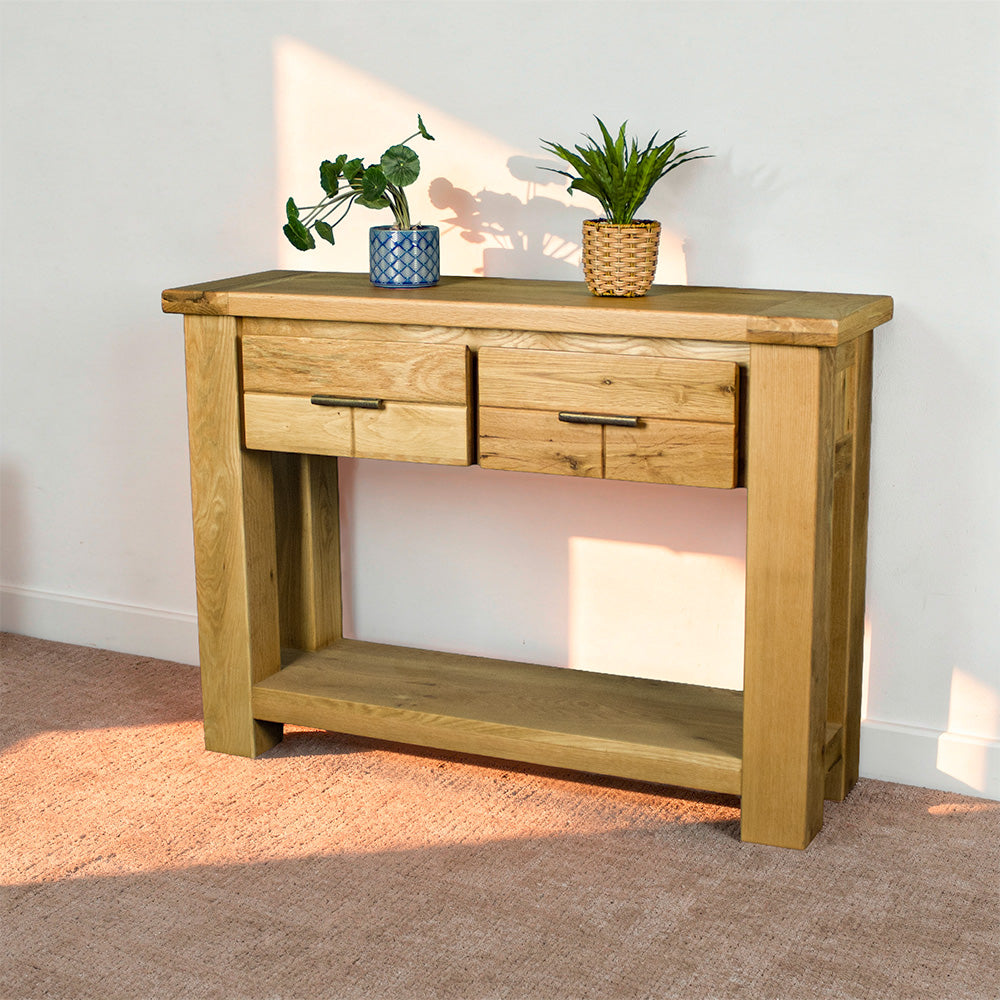 Camden 2 Drawer Oak Hall Table