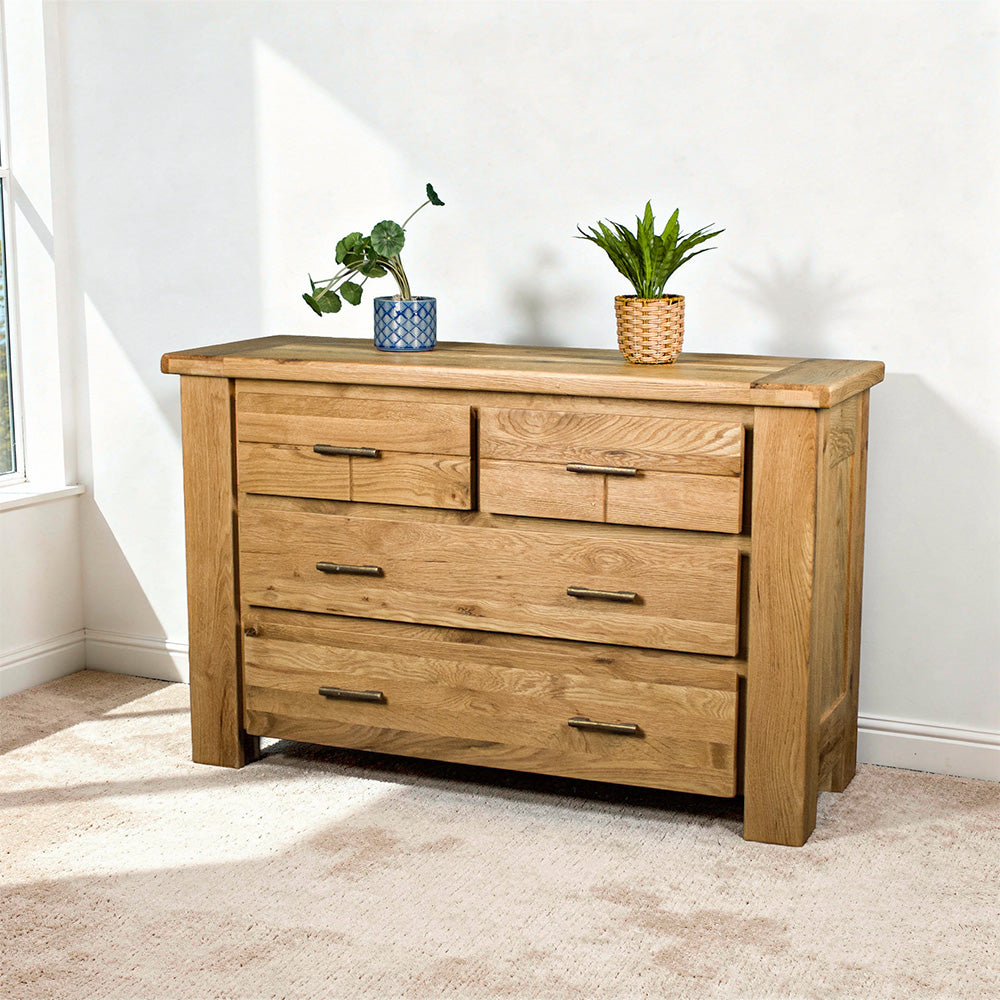 Camden 4 Drawer White Oak Lowboy