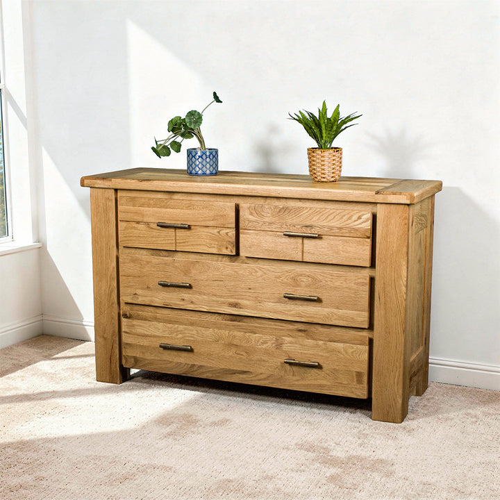 Camden 4 Drawer White Oak Lowboy