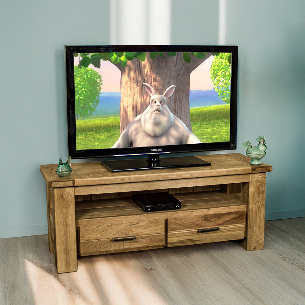 Camden 2 Drawer White Oak Entertainment Unit