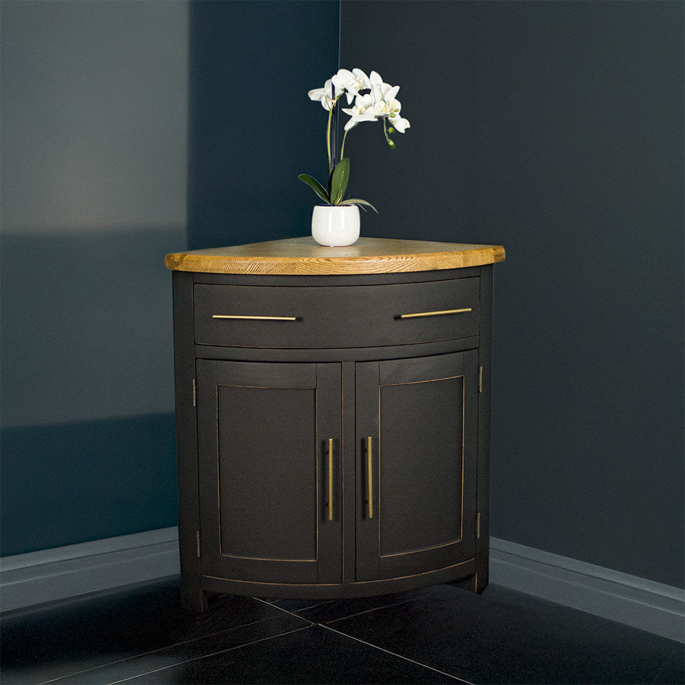 Cascais Oak-Top Corner Cabinet