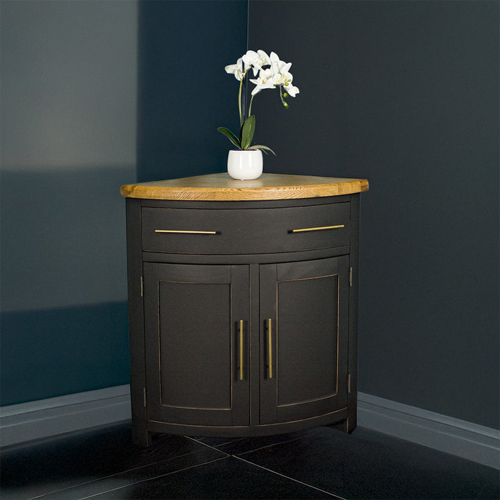 Cascais Oak-Top Corner Cabinet