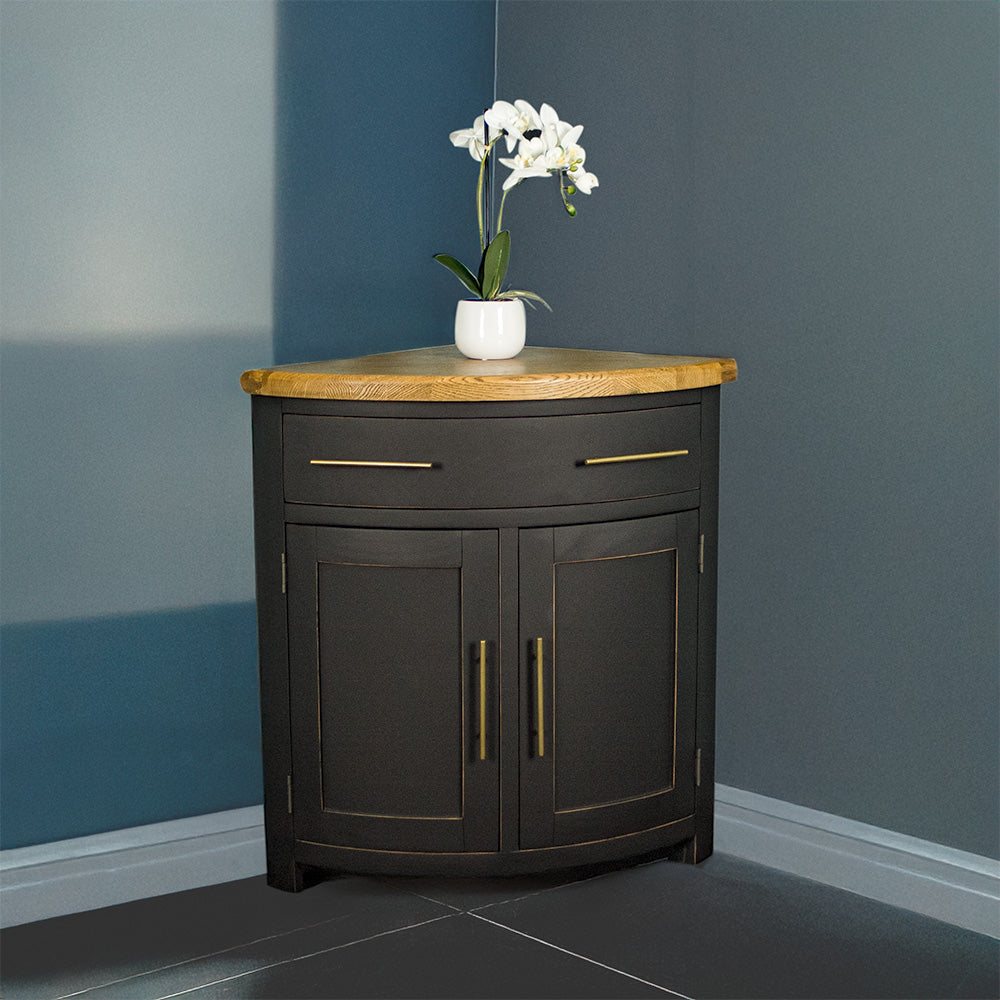Cascais Oak-Top Corner Cabinet