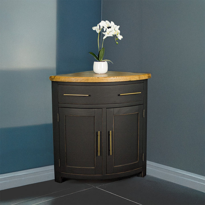 Cascais Oak-Top Corner Cabinet