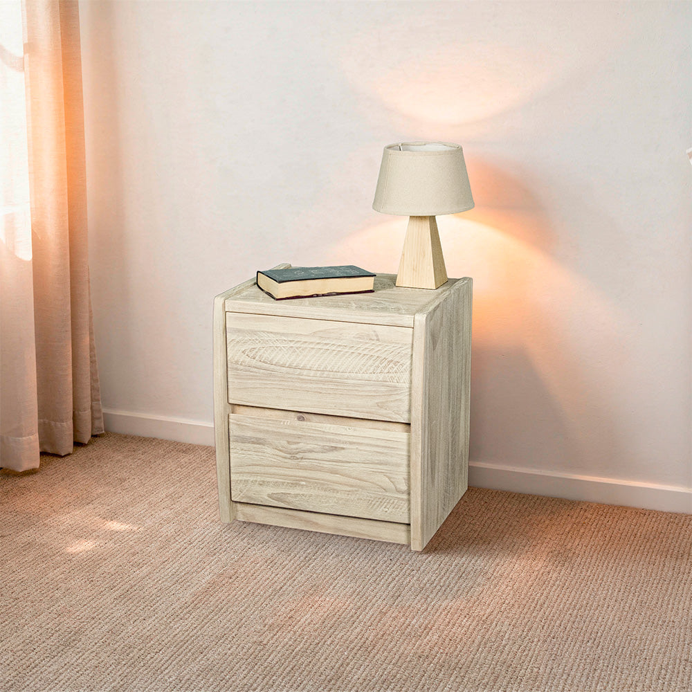 Charlotte 2 Drawer NZ Pine Bedside Cabinet