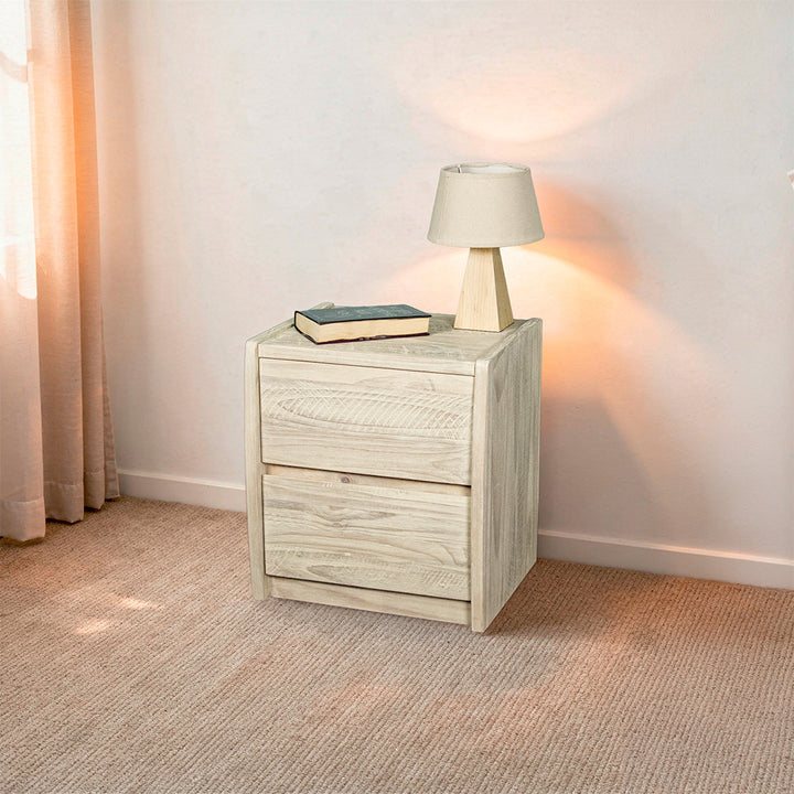 Charlotte 2 Drawer NZ Pine Bedside Cabinet