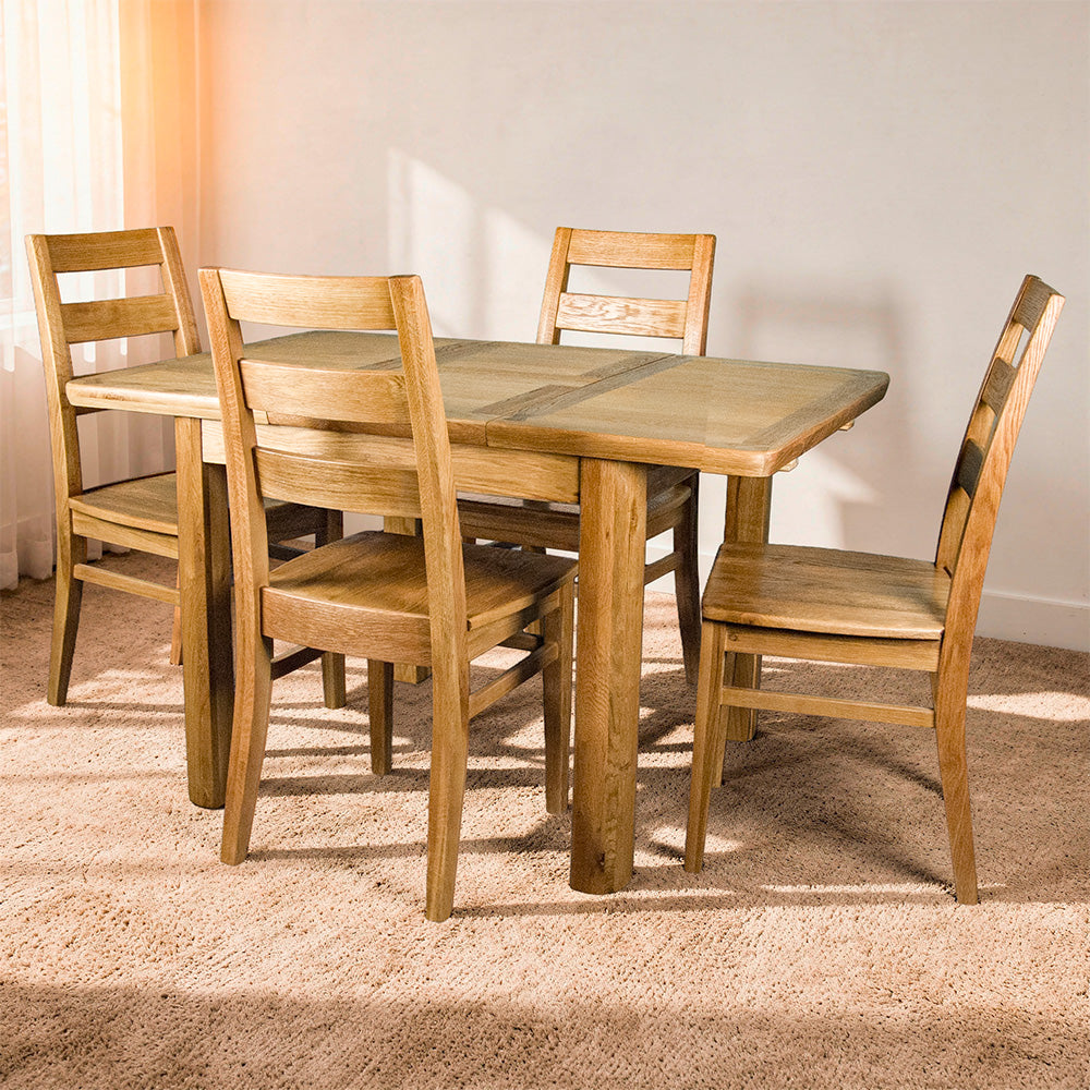 Dakota 4 Seater Square Oak Extending Dining Suite
