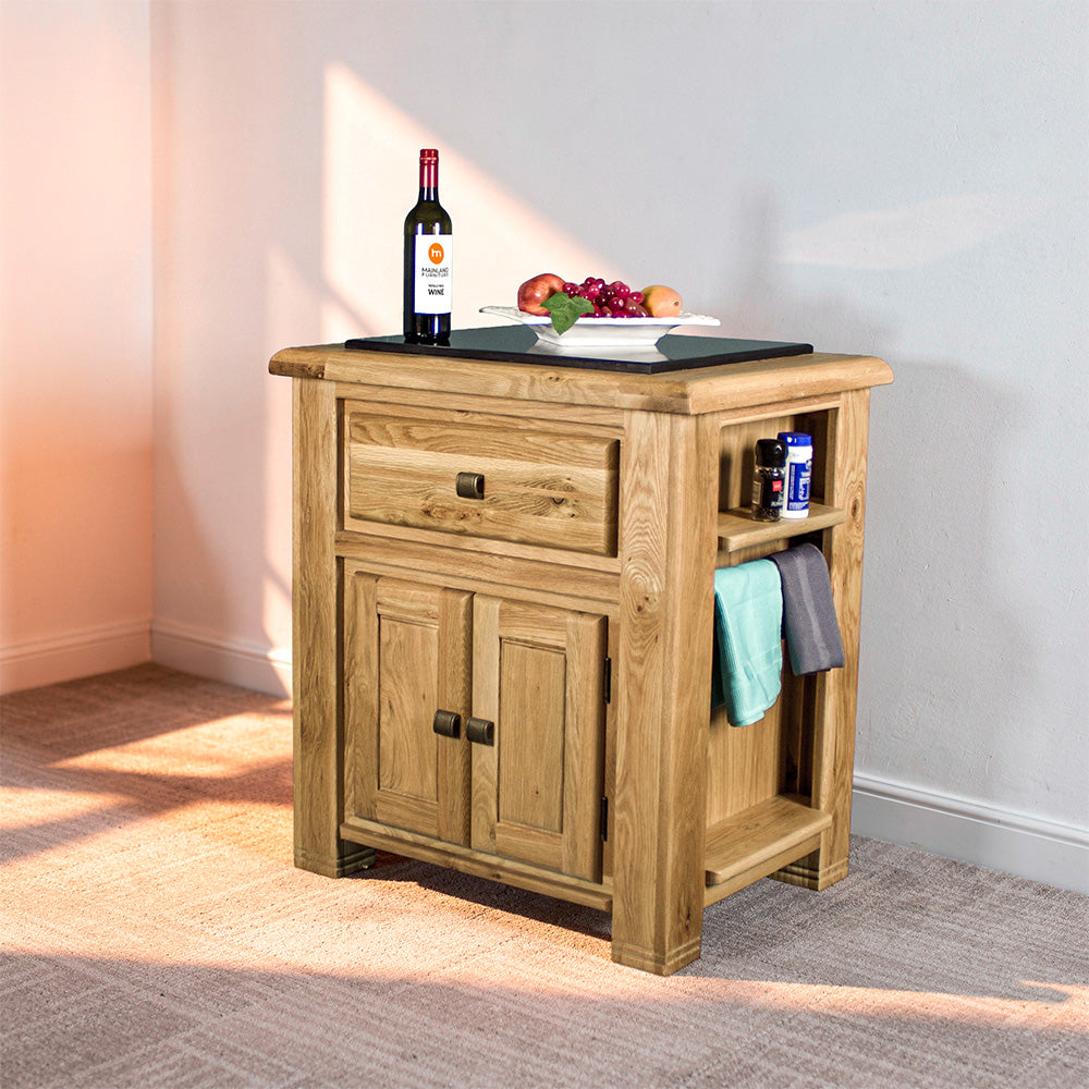 Danube Compact Granite Top Oak Kitchen Island