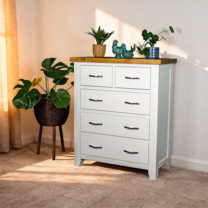 Felixstowe 5 Drawer Pine Tallboy